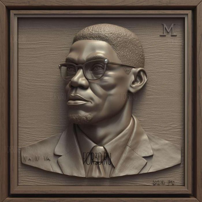 Malcolm X 2 stl model for CNC